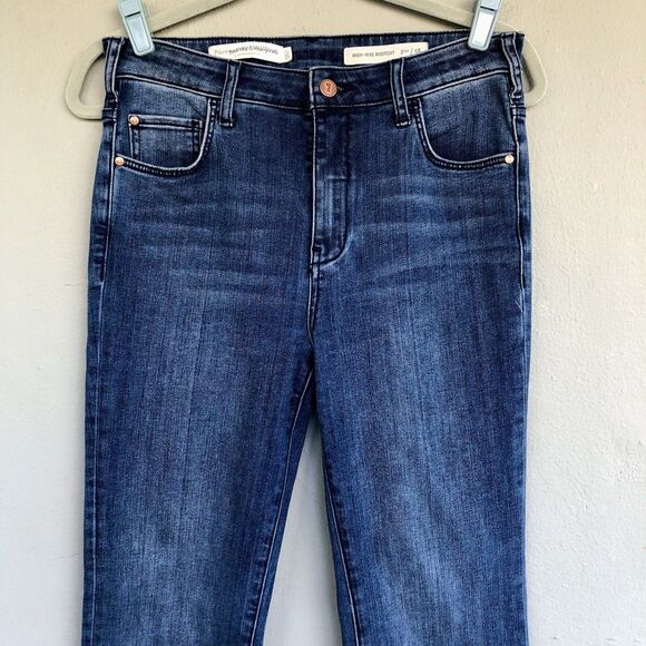 Anthropologie Pilcro High Rise Bootcut Jeans Womens 28 Button Hem Boho Western - Picture 3 of 15